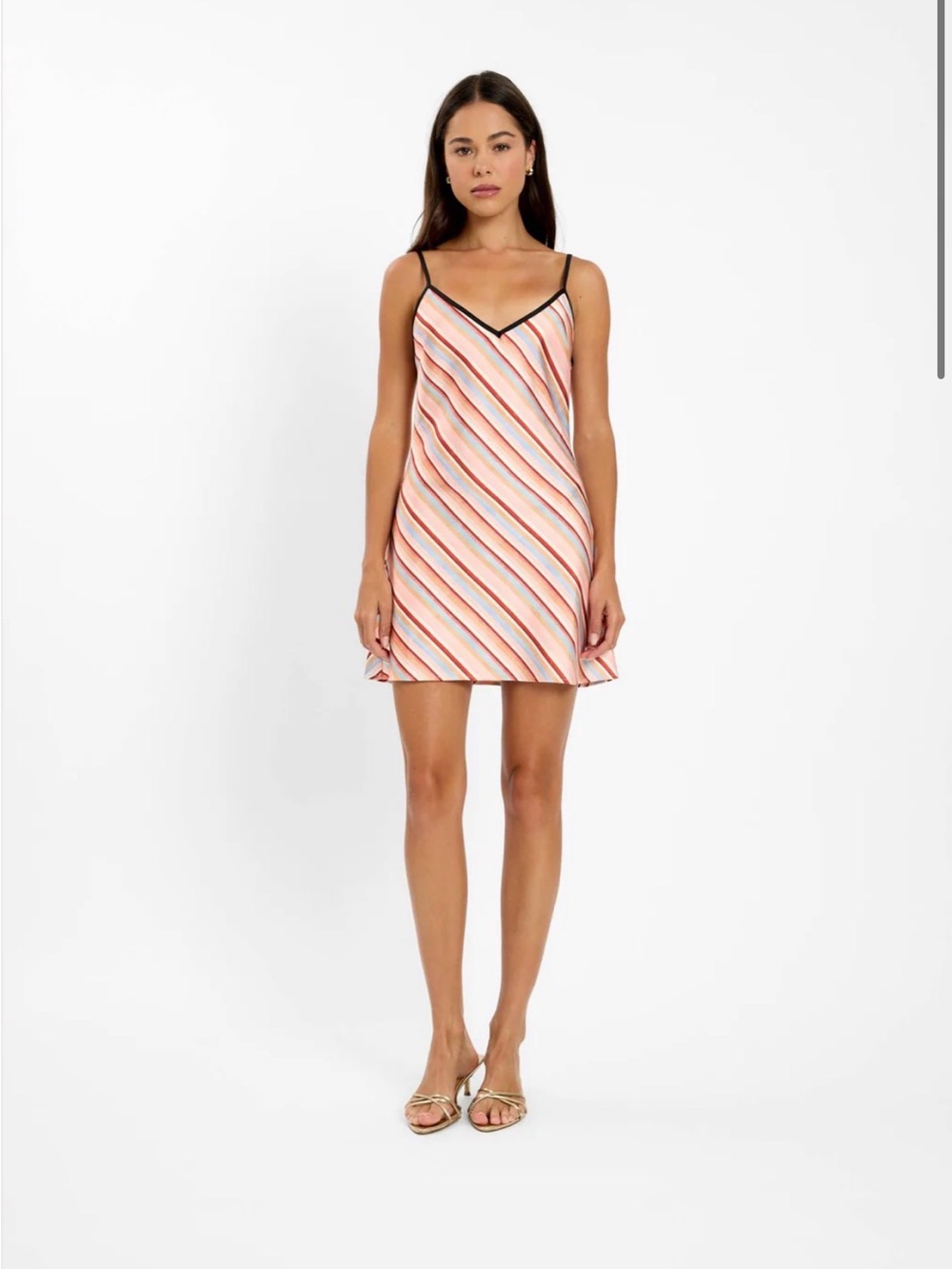 WITH HARPER LU - BIAS MINI DRESS | BLUSH STRIPE
